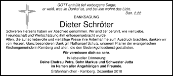 Traueranzeige von Dieter Schröter von Mitteldeutsche Zeitung Wittenberg