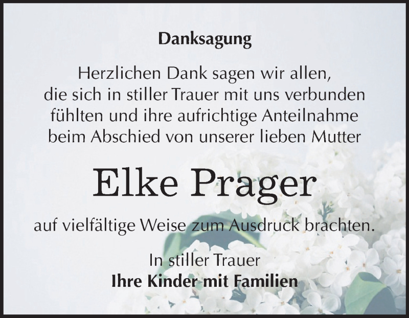  Traueranzeige für Elke Prager vom 15.12.2018 aus Mitteldeutsche Zeitung Zeitz