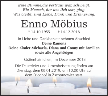 Traueranzeige von Enno Möbius von WVG - Wochenspiegel Wittenberg
