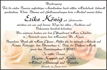 Traueranzeige von Erika König von Mitteldeutsche Zeitung Quedlinburg