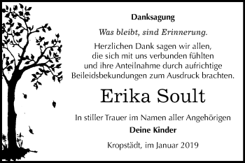 Traueranzeige von Erika Soult von Mitteldeutsche Zeitung