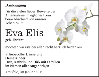 Traueranzeige von Eva Elis von Mitteldeutsche Zeitung Aschersleben
