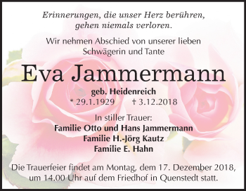 Traueranzeige von Eva Jammermann von Mitteldeutsche Zeitung Aschersleben