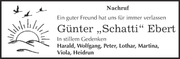Traueranzeige von Günter Ebert von Super Sonntag Bernburg