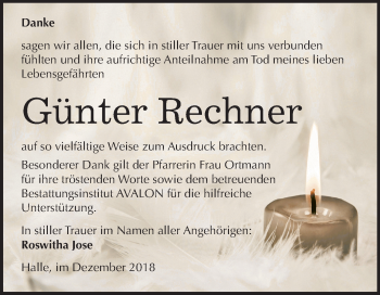 Traueranzeige von Günter Rechner von Mitteldeutsche Zeitung Halle/Saalkreis