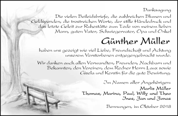 Traueranzeige von Günther Müller von Super Sonntag SGH Mansf. Land