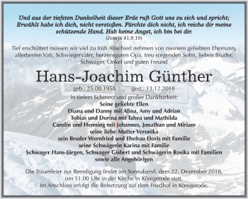 Traueranzeige von Hans-Joachim Günther von Mitteldeutsche Zeitung Quedlinburg