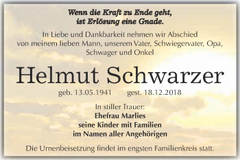 Traueranzeige von Helmut Schwarzer von WVG - Wochenspiegel Merseburg