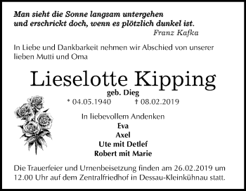 Traueranzeige von Inliebevollem Andenken von Mitteldeutsche Zeitung
