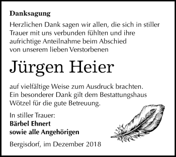 Traueranzeige von Jürgen Heier von Mitteldeutsche Zeitung Zeitz