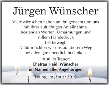 Traueranzeige von Jürgen Wünscher von Mitteldeutsche Zeitung Merseburg/Querfurt
