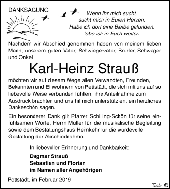 Traueranzeige von Karl-Heinz Strauß von Mitteldeutsche Zeitung Weißenfels