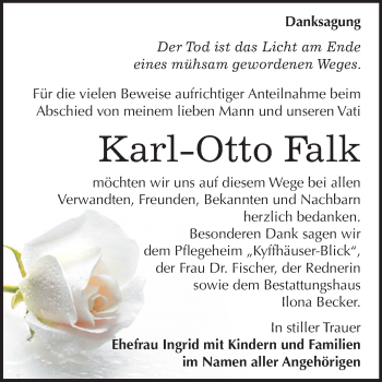 Traueranzeige von Karl Otto Falk von Mitteldeutsche Zeitung