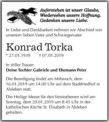 Traueranzeige von Konrad Torka von Mitteldeutsche Zeitung Bernburg