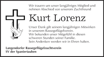 Traueranzeige von Kurt Lorenz von Super Sonntag Zeitz