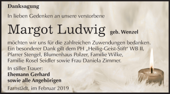 Traueranzeige von Margot Ludwig von Mitteldeutsche Zeitung Merseburg/Querfurt
