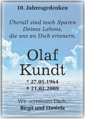 Traueranzeige von Olaf Kundt von Mitteldeutsche Zeitung Merseburg/Querfurt