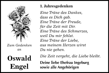 Traueranzeige von Oswald Engel von Mitteldeutsche Zeitung Wittenberg