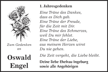Traueranzeige von Oswald Engel von Super Sonntag Wittenberg