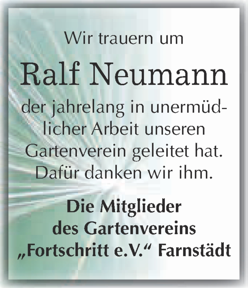  Traueranzeige für Ralf Neumann vom 16.02.2019 aus WVG - Wochenspiegel Merseburg