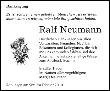 Traueranzeige von Ralf Neumann von Mitteldeutsche Zeitung