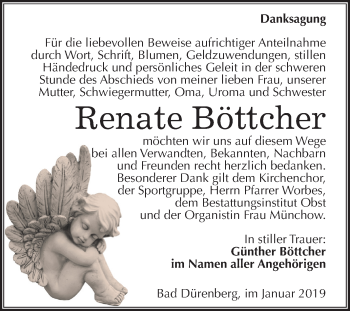 Traueranzeige von Renate Böttcher von Mitteldeutsche Zeitung Merseburg/Querfurt