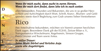 Traueranzeige von Rico   von Super Sonntag Zeitz