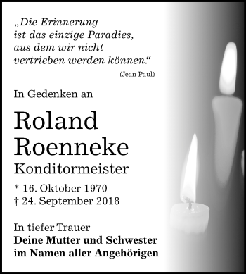 Traueranzeige von Roland Roenneke von Mitteldeutsche Zeitung Wittenberg