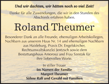 Traueranzeige von Roland Theumer von Mitteldeutsche Zeitung Dessau-Roßlau