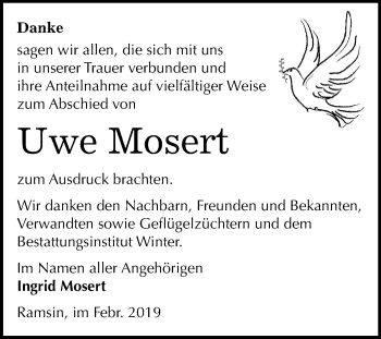 Traueranzeige von Uwe Mosert von Mitteldeutsche Zeitung Bitterfeld