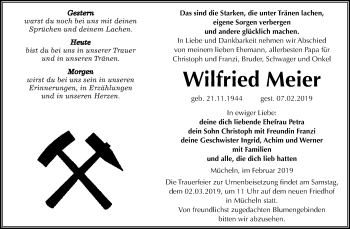 Traueranzeige von Wilfried Meier von Mitteldeutsche Zeitung Merseburg/Querfurt
