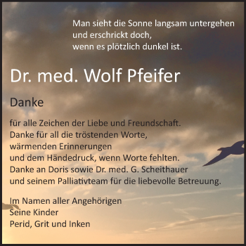 Traueranzeige von Wolf Pfeifer von Mitteldeutsche Zeitung Dessau-Roßlau