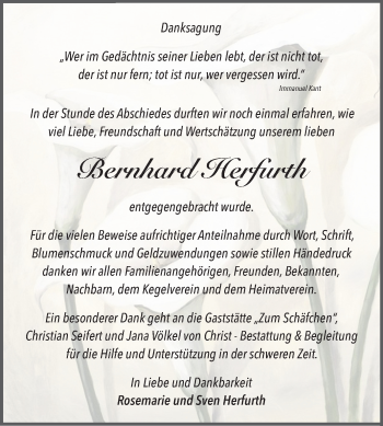 Traueranzeige von Bernhard Herfurth von Mitteldeutsche Zeitung