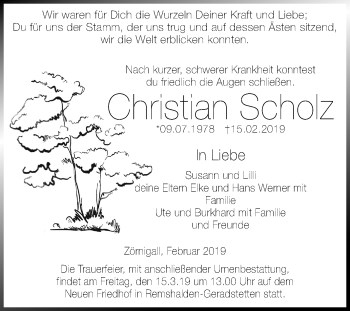 Traueranzeige von Christian Scholz von Mitteldeutsche Zeitung