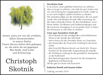 Traueranzeige von Christoph Skotnik von WVG - Wochenspiegel Dessau / Köthen