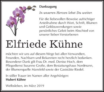 Traueranzeige von Elfriede Kühne von Mitteldeutsche Zeitung Mansfelder Land