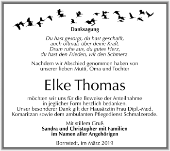Traueranzeige von Elke Thomas von Mitteldeutsche Zeitung