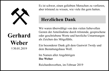 Traueranzeige von Gerhard Weber von Mitteldeutsche Zeitung Weißenfels