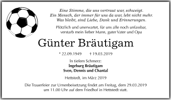Traueranzeige von Günter Bräutigam von Mitteldeutsche Zeitung