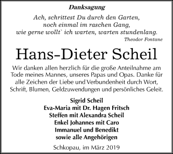 Traueranzeige von Hans-Dieter Scheil von Mitteldeutsche Zeitung