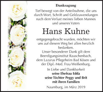 Traueranzeige von Hans Kuhne von Mitteldeutsche Zeitung
