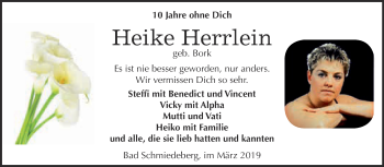 Traueranzeige von Heike Herrlein von Super Sonntag Wittenberg