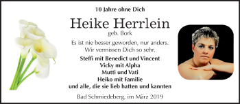 Traueranzeige von Heike Herrlein von Mitteldeutsche Zeitung