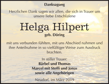 Traueranzeige von Helga Hilpert von Mitteldeutsche Zeitung