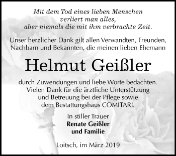 Traueranzeige von Helmut Geißler von Mitteldeutsche Zeitung