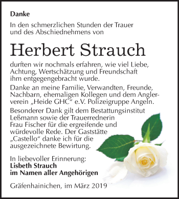 Traueranzeige von Herbert Strauch von Mitteldeutsche Zeitung