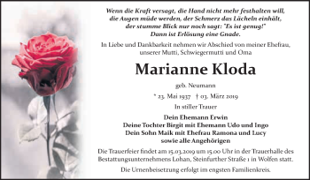 Traueranzeige von Ilse Pannek von WVG - Wochenspiegel Bitterfeld