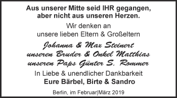 Traueranzeige von In Gedenken  von Super Sonntag Zeitz