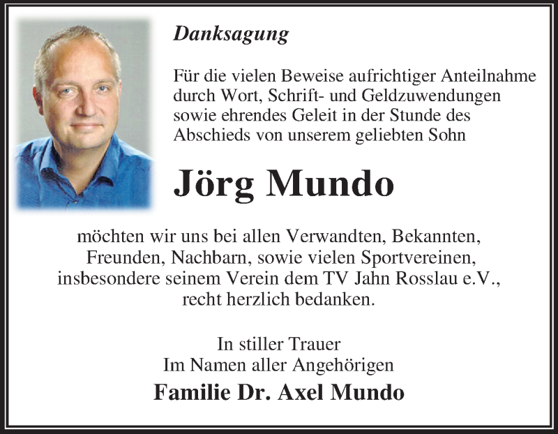  Traueranzeige für Jörg Mundo vom 09.03.2019 aus Mitteldeutsche Zeitung Dessau-Roßlau