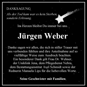 Traueranzeige von Jürgen Weber von WVG - Wochenspiegel NMB / WSF / ZTZ